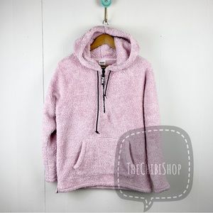 Pink Victoria Secret Sherpa teddy Fleece Sweatshirt sz XS